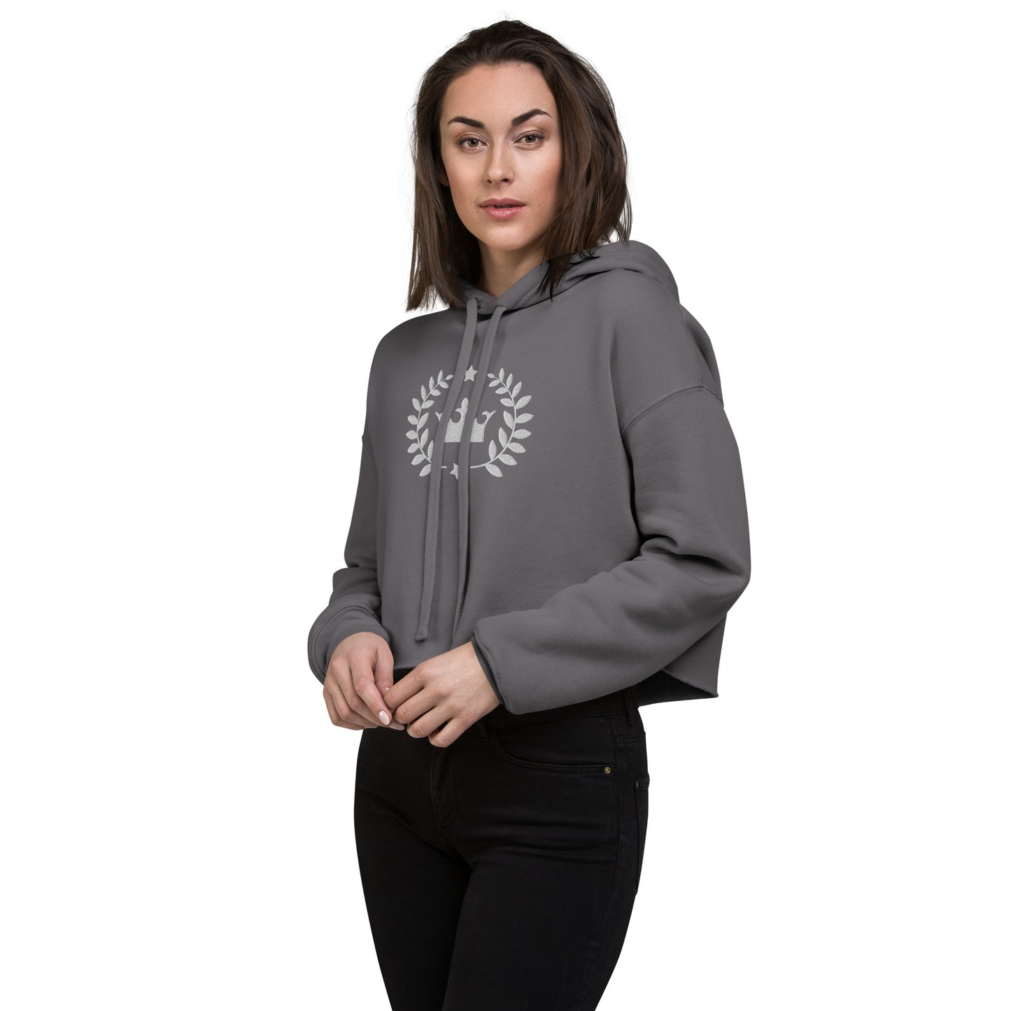 Victory Embroidered Crop Hoodie - Activewear Well