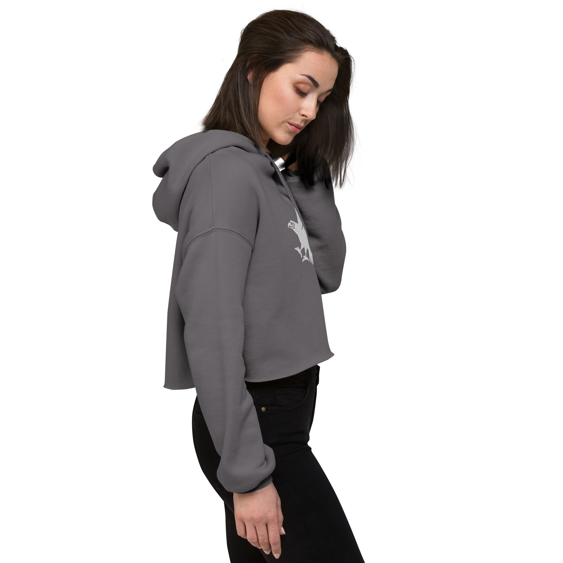 Eagle Embroidered Crop Hoodie - Activewear Well