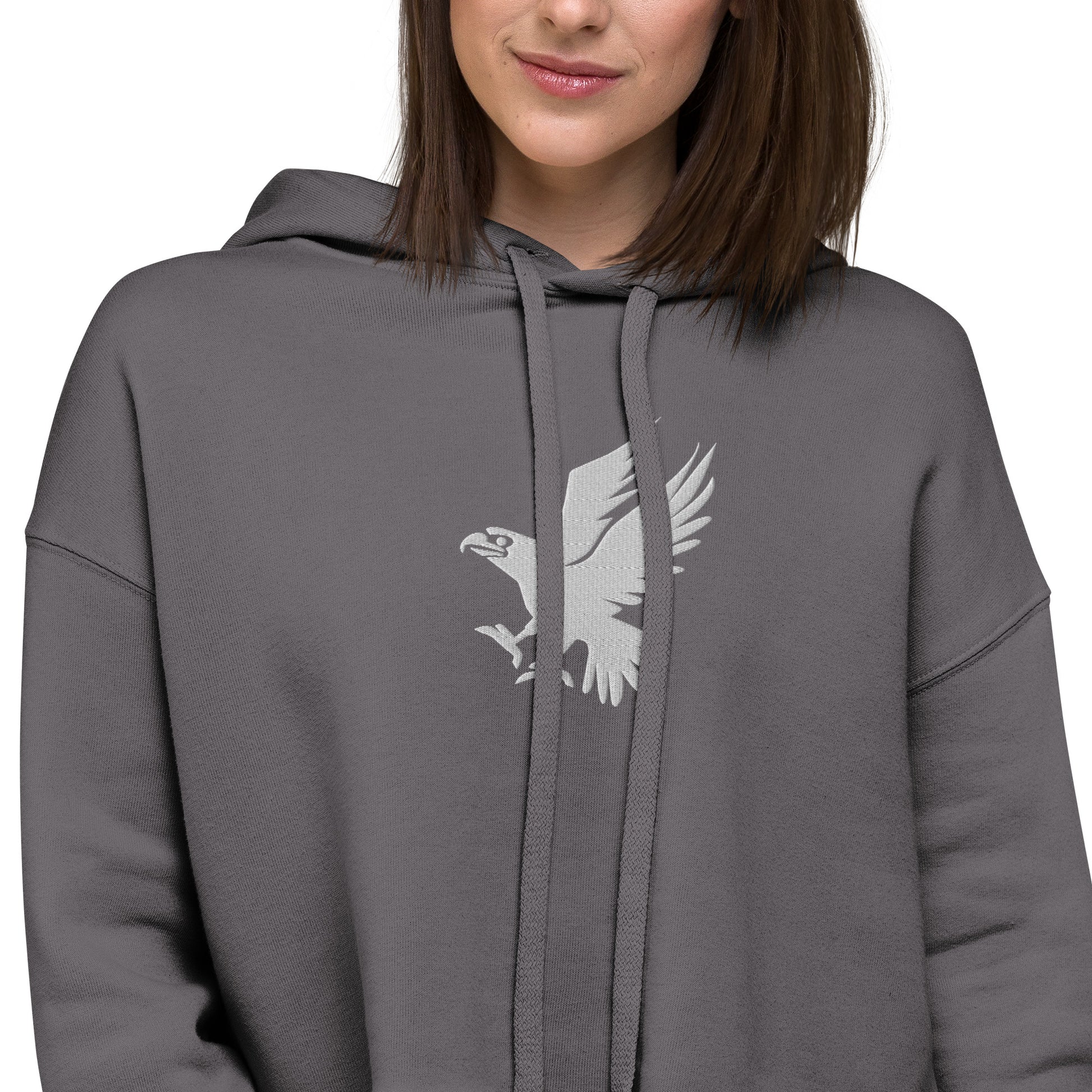 Eagle Embroidered Crop Hoodie - Activewear Well