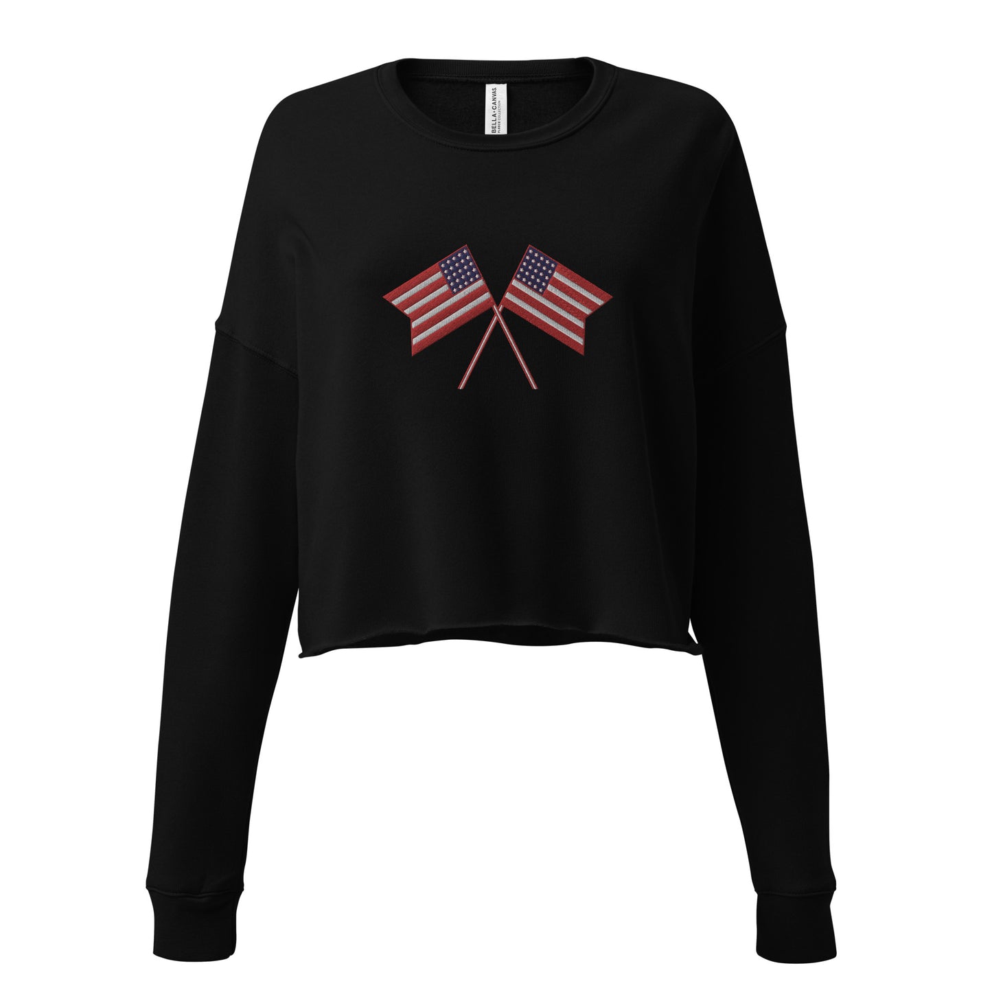 American Flag Women's Crop Sweatshirt - Activewear Well