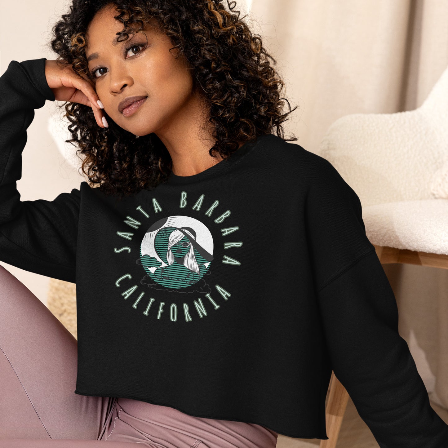 Santa Barbara Women's Crop Sweatshirt - Activewear Well