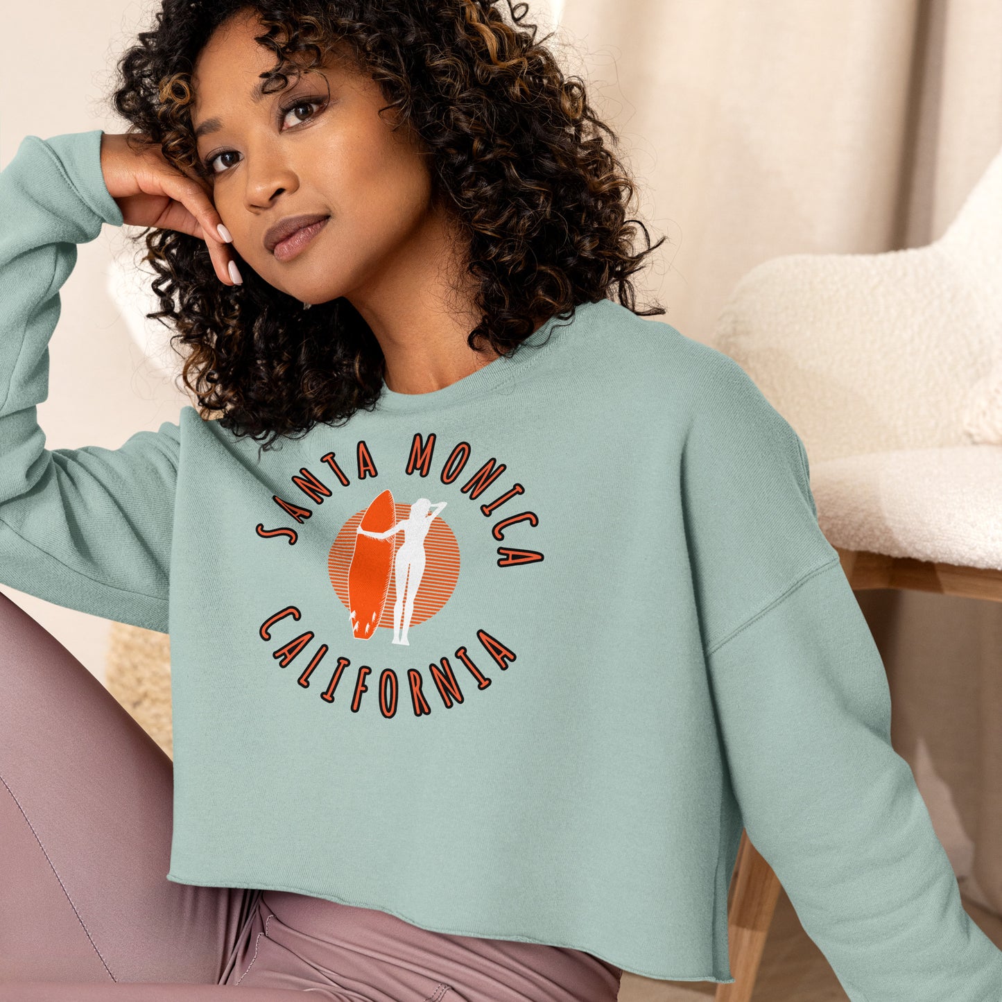 Santa Monica Women's Crop Sweatshirt - Activewear Well