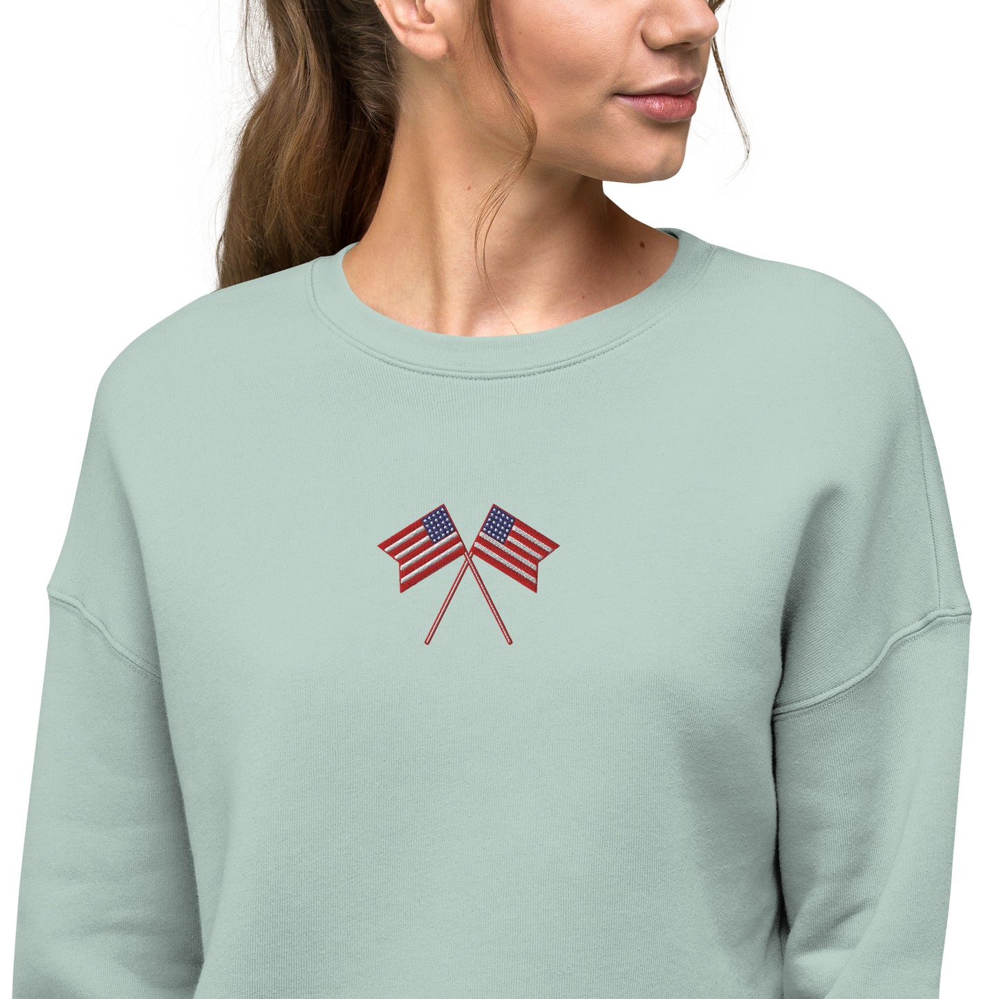 American Flag Crop Sweatshirt - Activewear Well