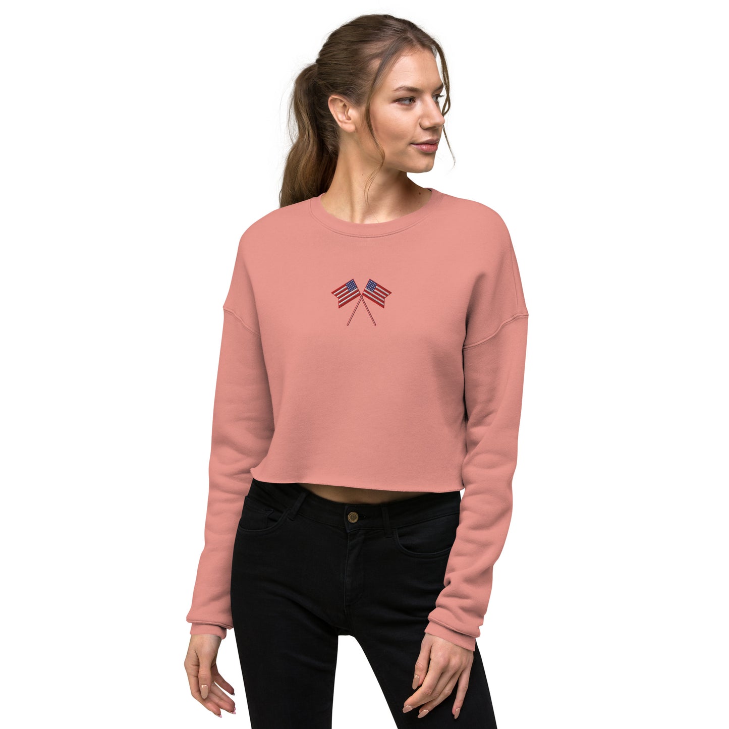 American Flag Crop Sweatshirt - Activewear Well