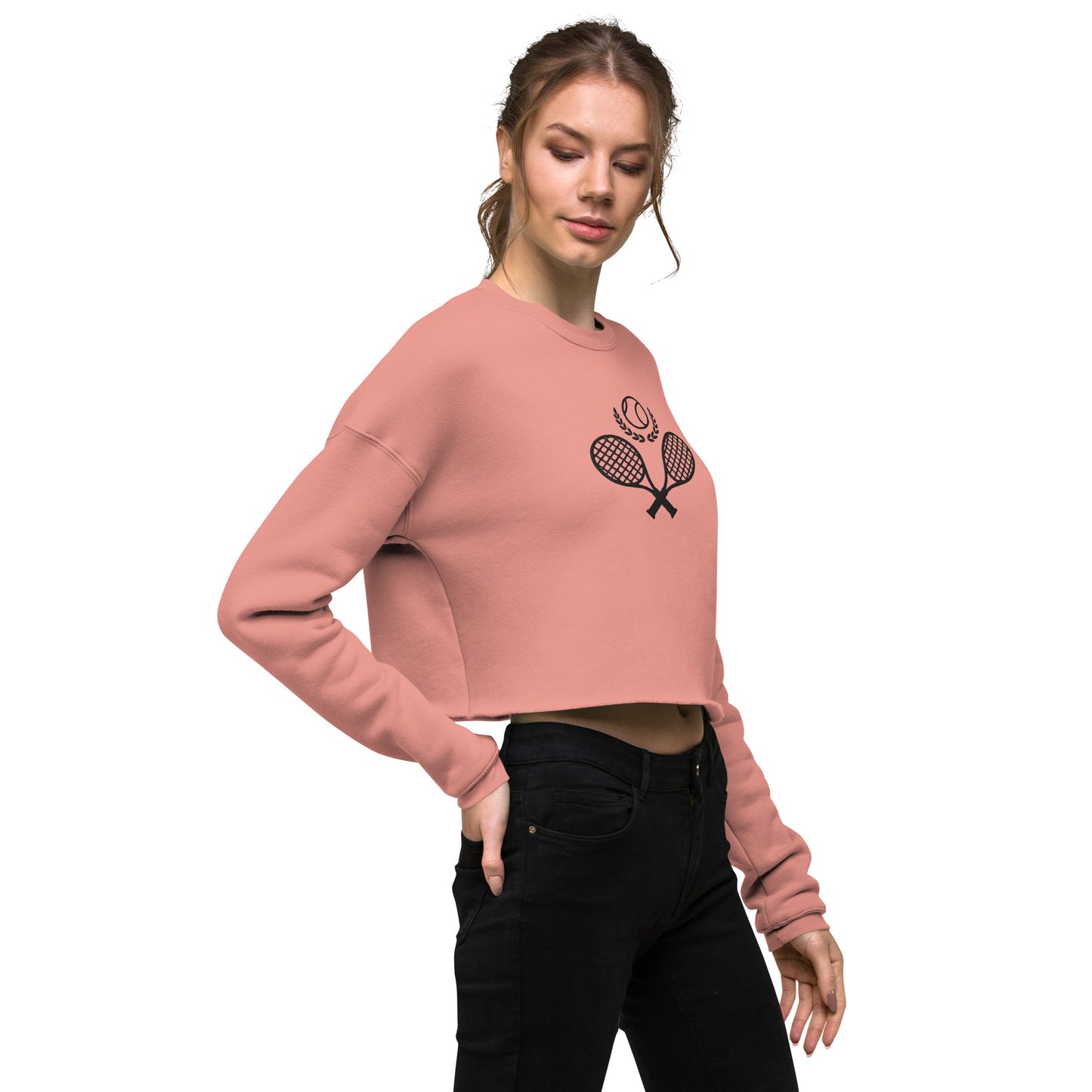 Tennis Racket Women's Crop Sweatshirt - Activewear Well