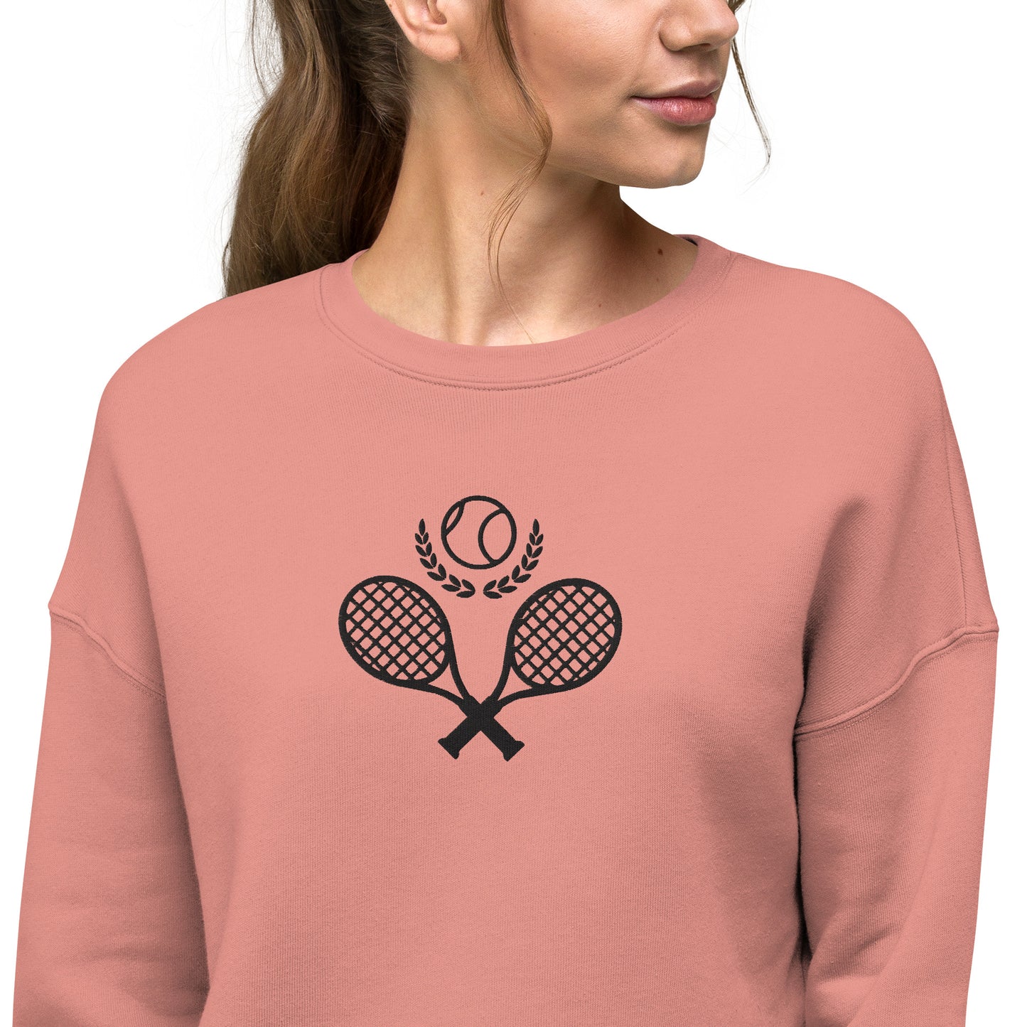 Tennis Racket Women's Crop Sweatshirt - Activewear Well