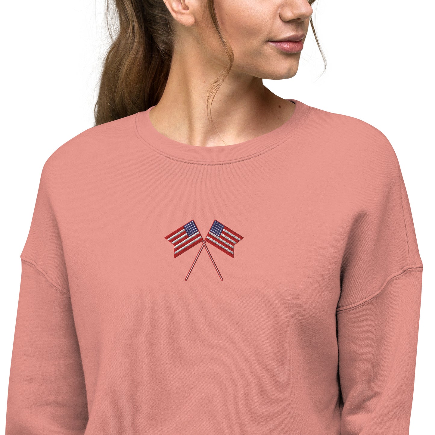 American Flag Crop Sweatshirt - Activewear Well