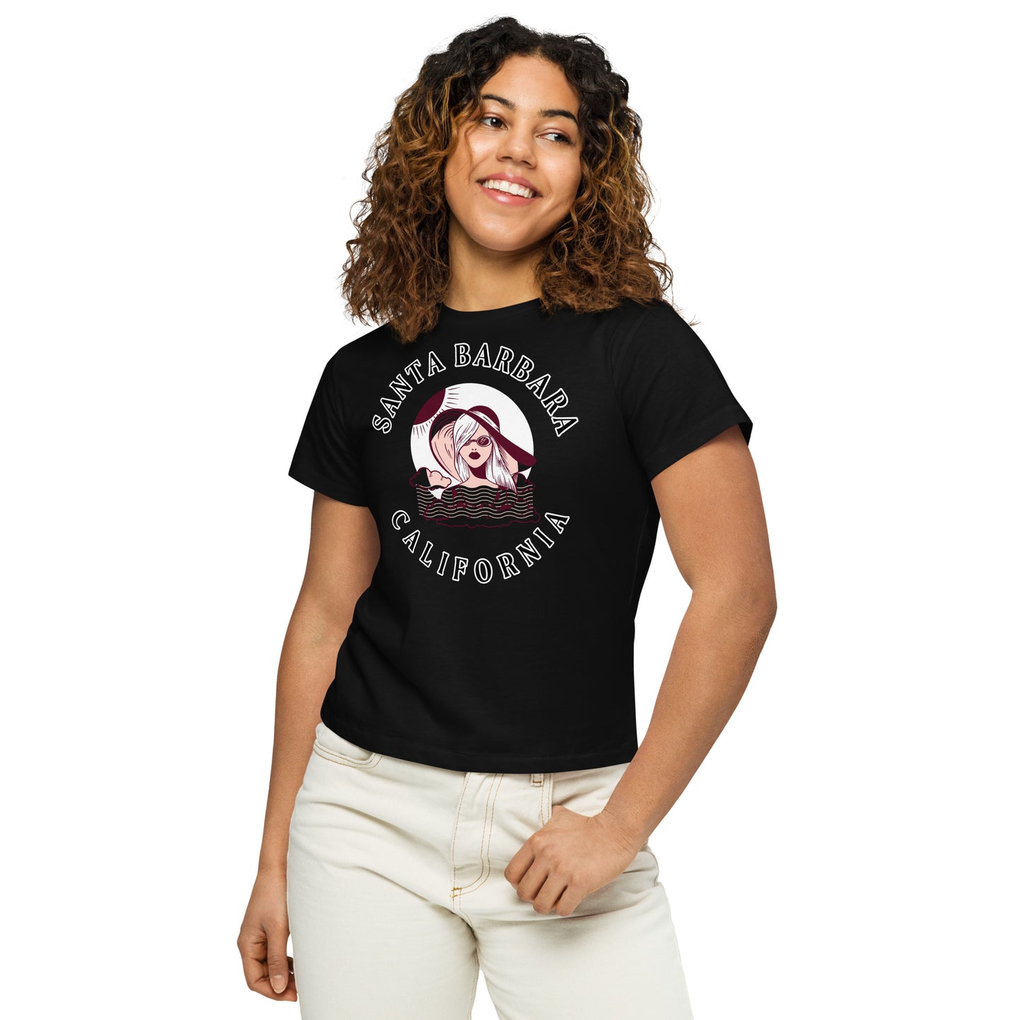 Santa Barbara Women’s High-Waisted T-Shirt - Activewear Well