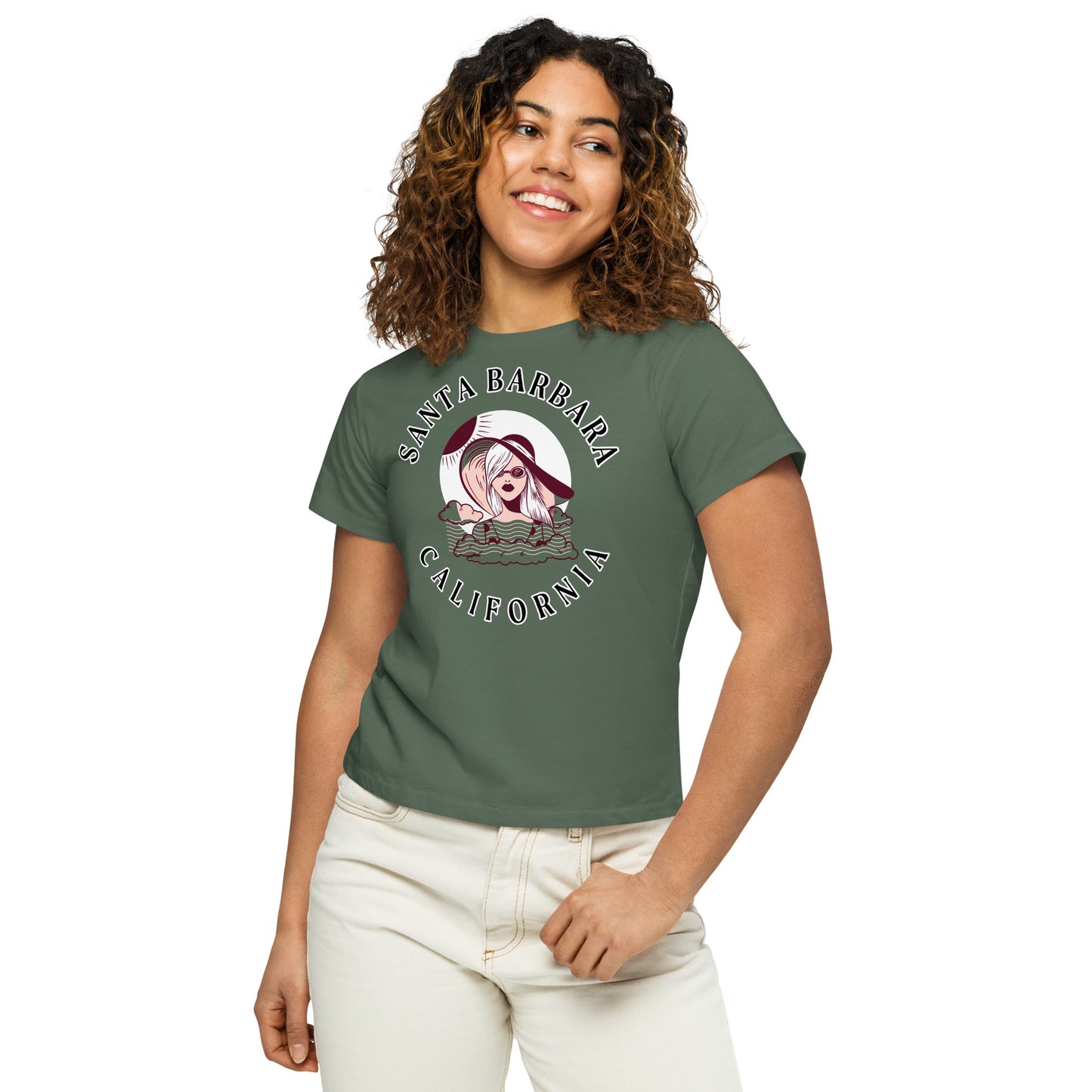 Santa Barbara Women’s High-Waisted T-Shirt - Activewear Well