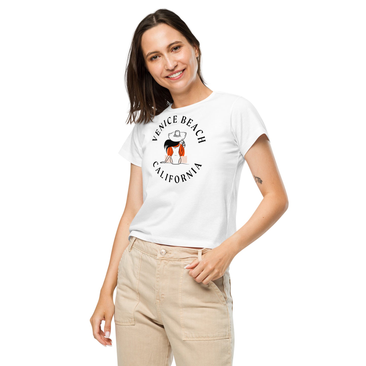 Venice Beach Women’s High-Waisted T-Shirt - Activewear Well