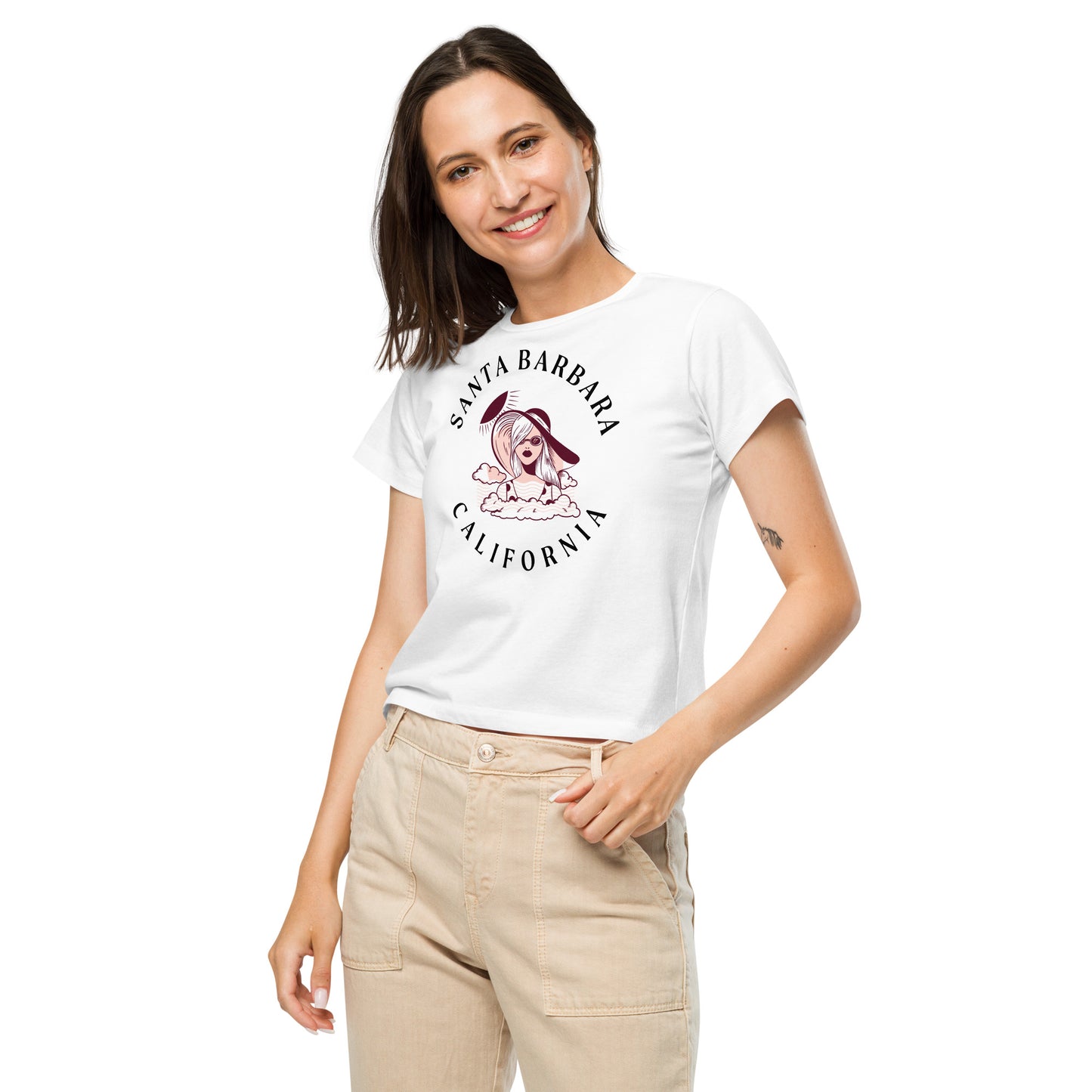 Santa Barbara Women’s High-Waisted T-Shirt - Activewear Well