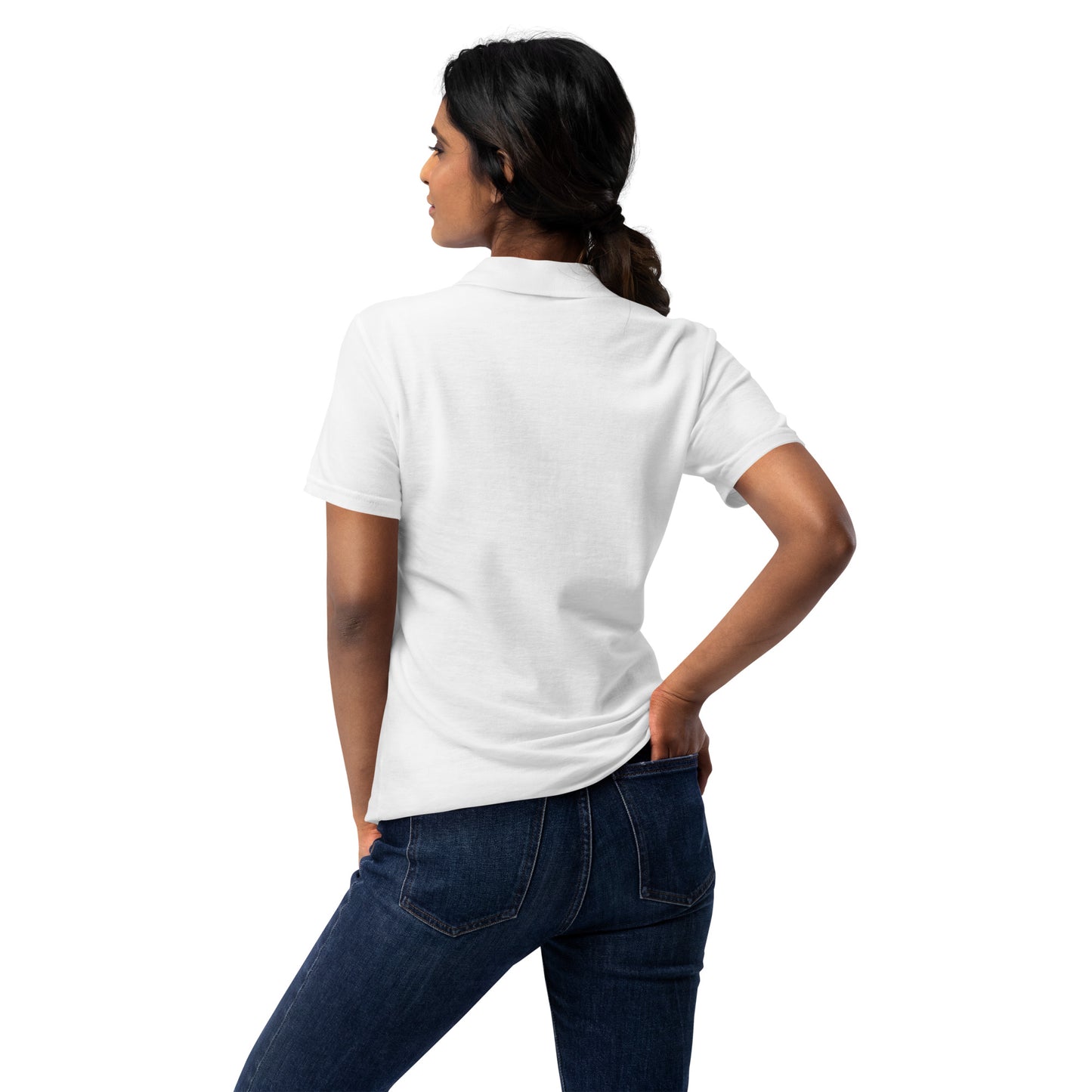 American Flag Women’s Pique Polo Shirt - Activewear Well