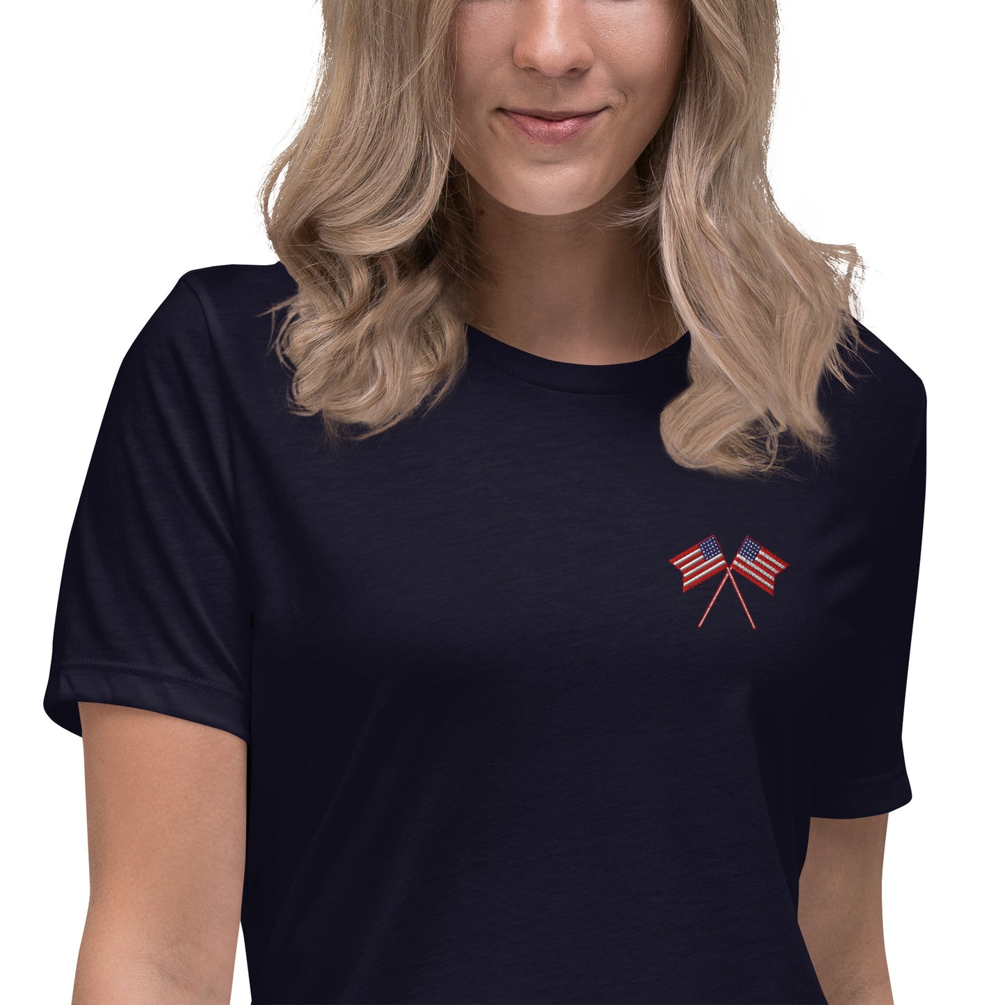 American Flag Women's Relaxed T-Shirt - Activewear Well