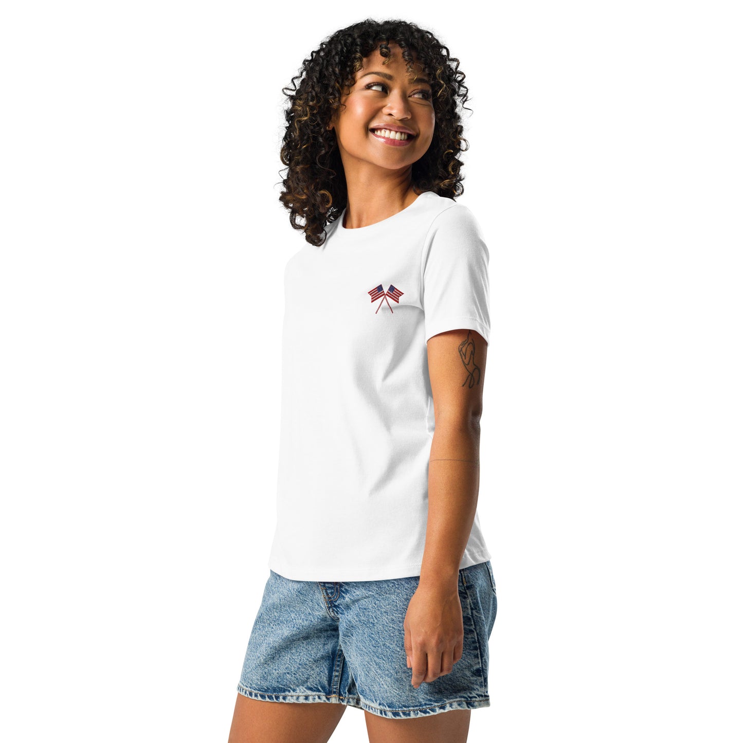 American Flag Women's Relaxed T-Shirt - Activewear Well