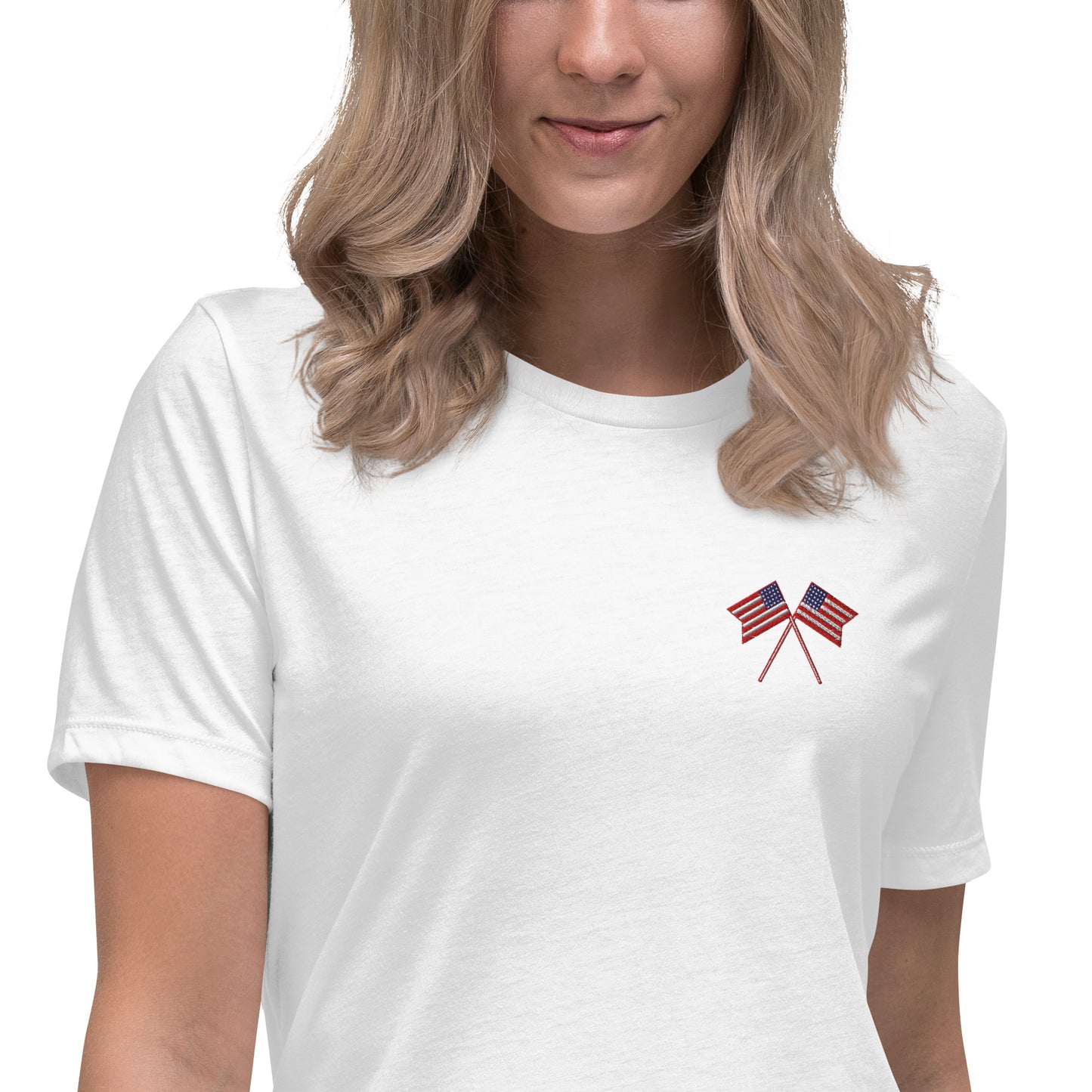 American Flag Women's Relaxed T-Shirt - Activewear Well