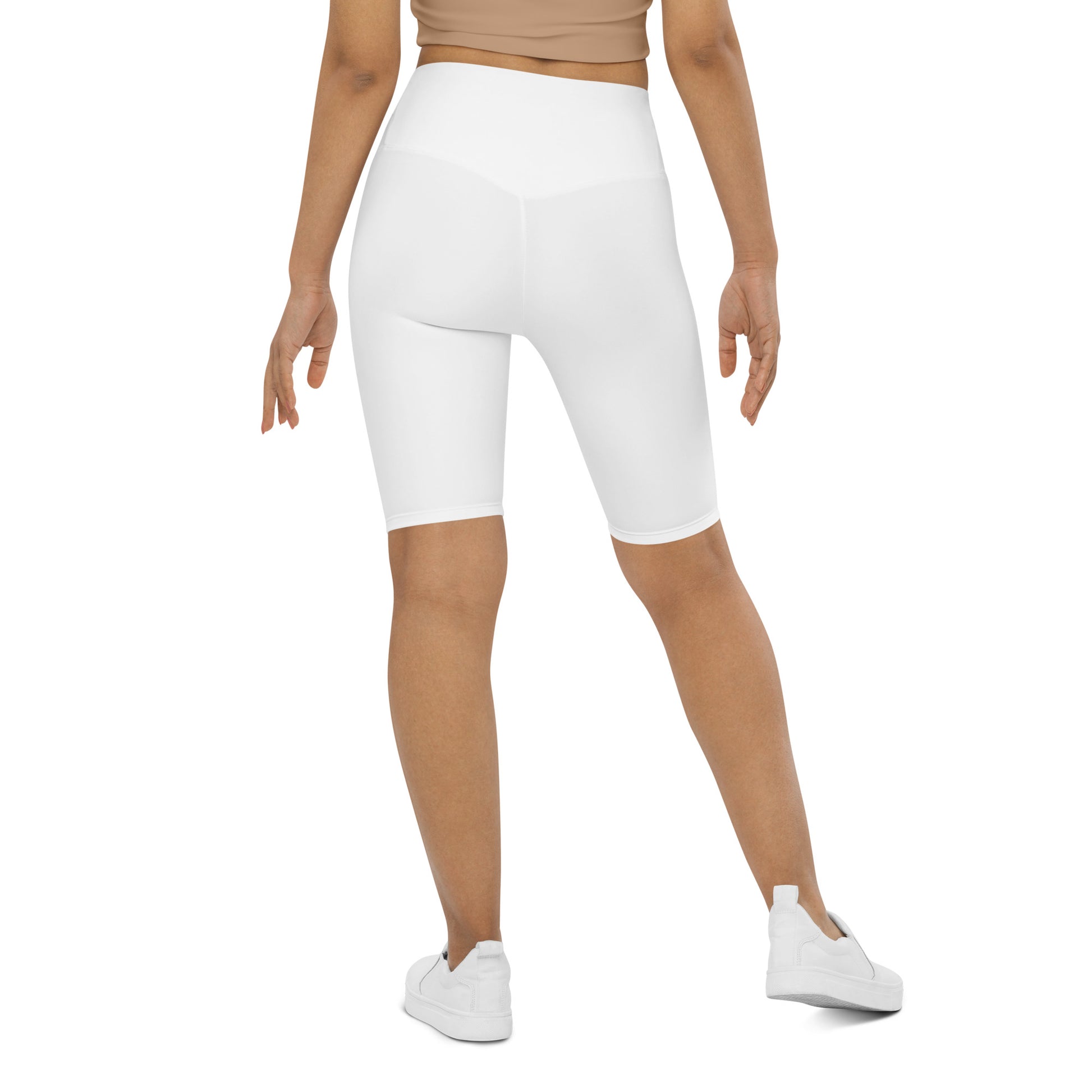 White High-Rise Biker Shorts - Activewear Well