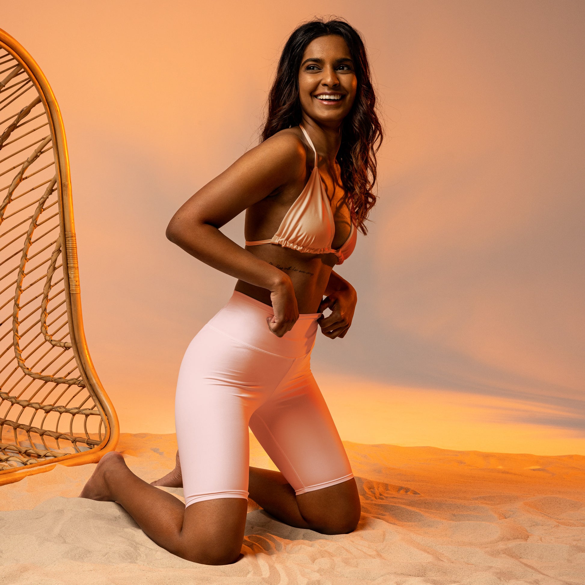 Pastel Pink High-Rise Biker Shorts - Activewear Well