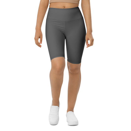 Grey High-Rise Biker Shorts - Activewear Well