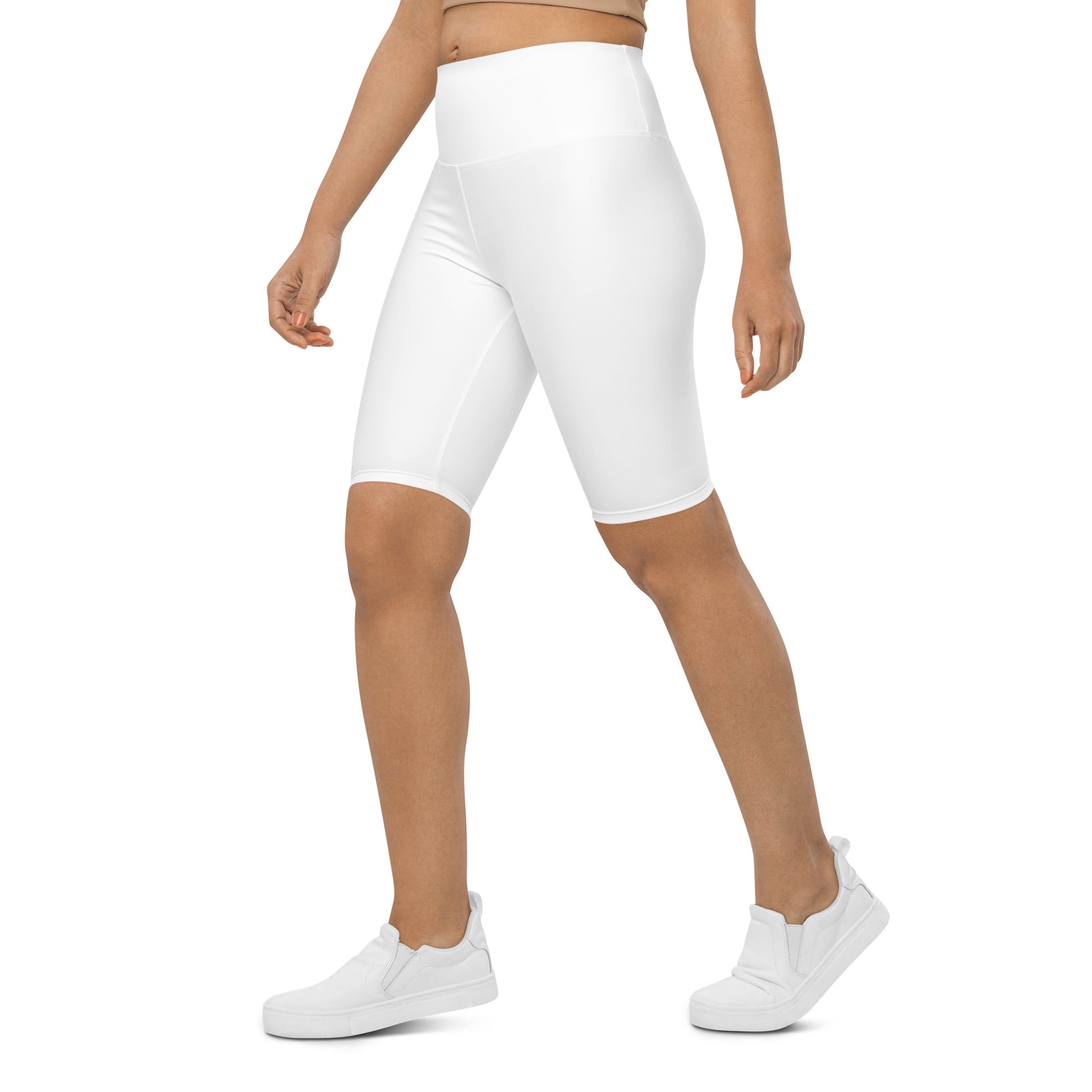 White High-Rise Biker Shorts - Activewear Well