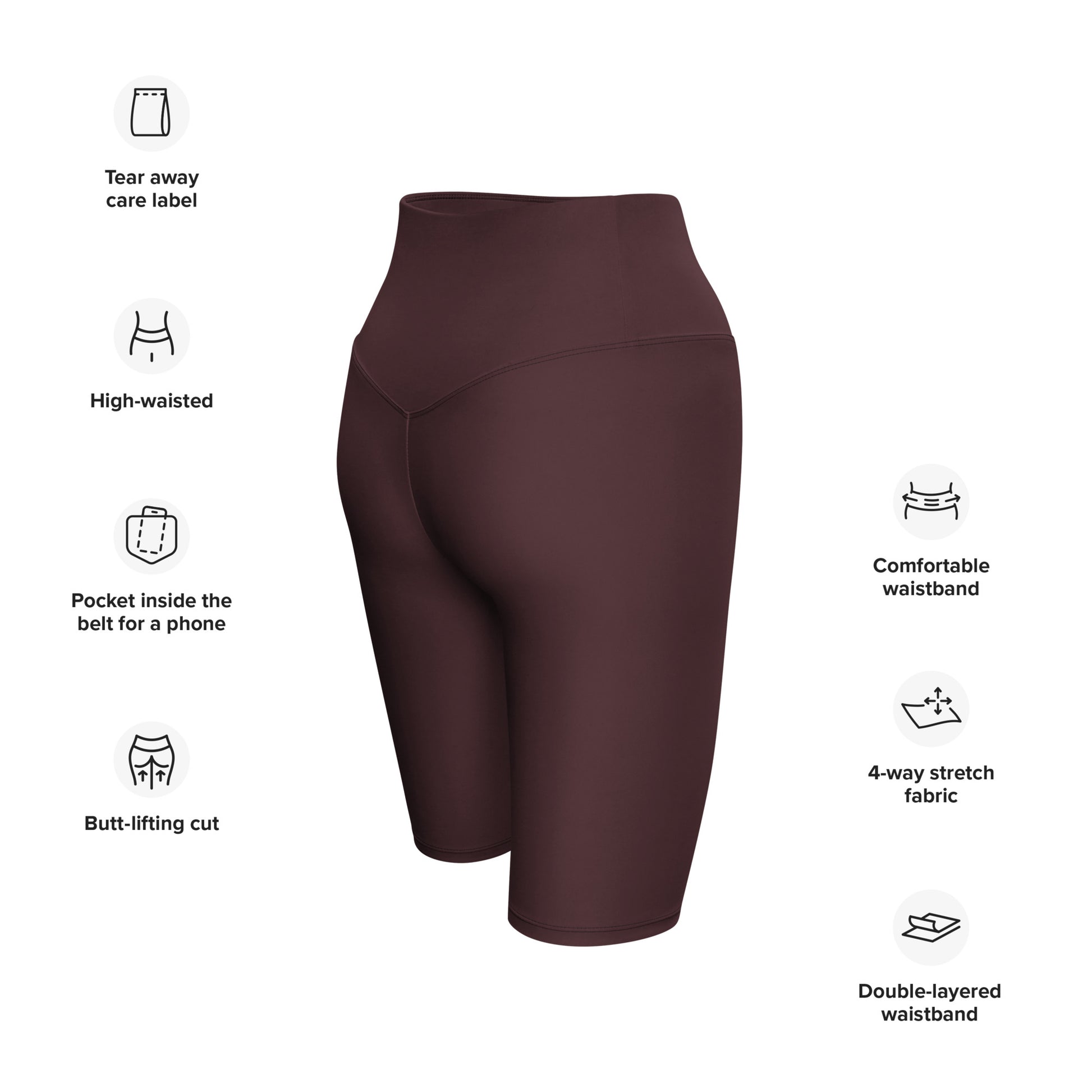 Espresso High-Rise Biker Shorts - Activewear Well