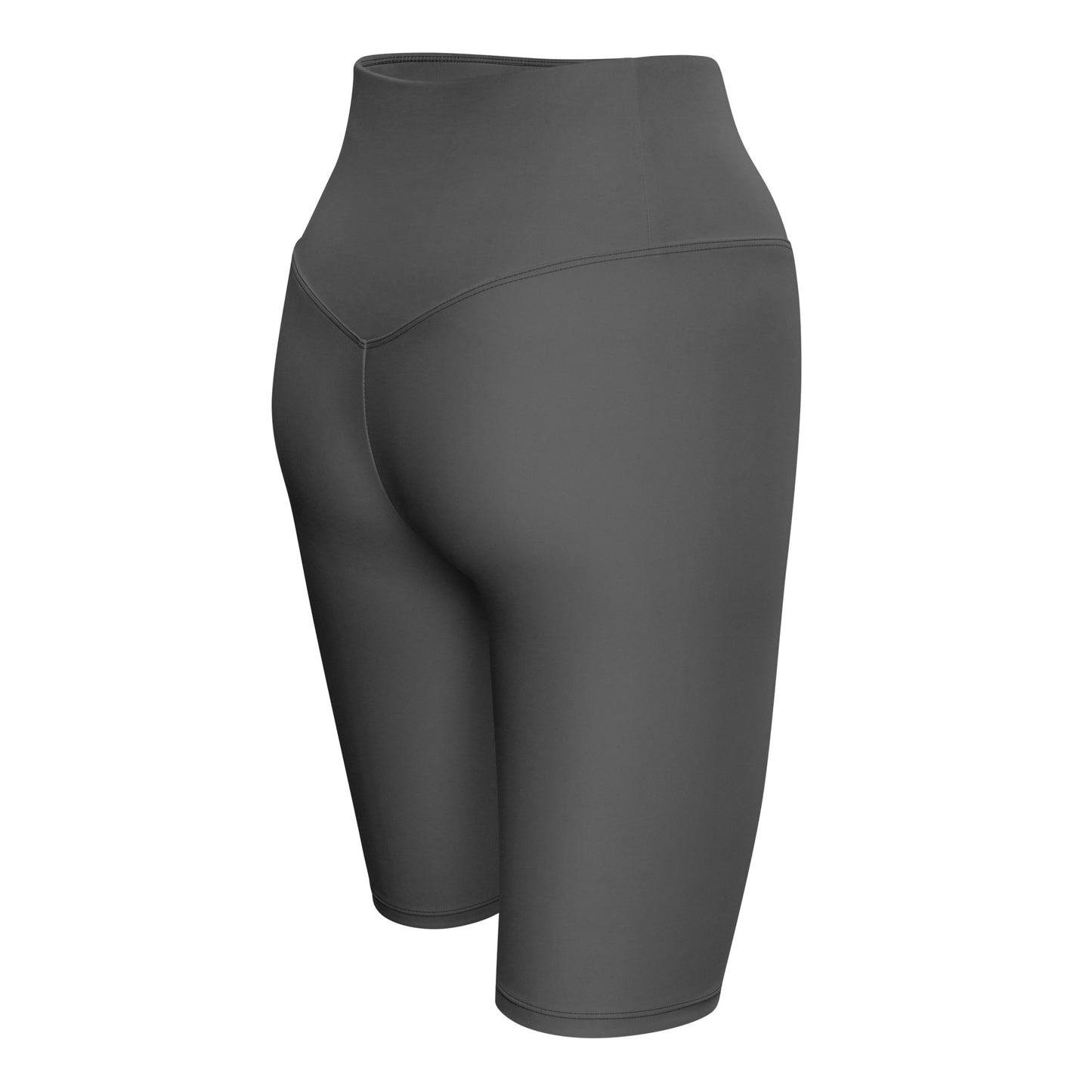 Grey High-Rise Biker Shorts - Activewear Well