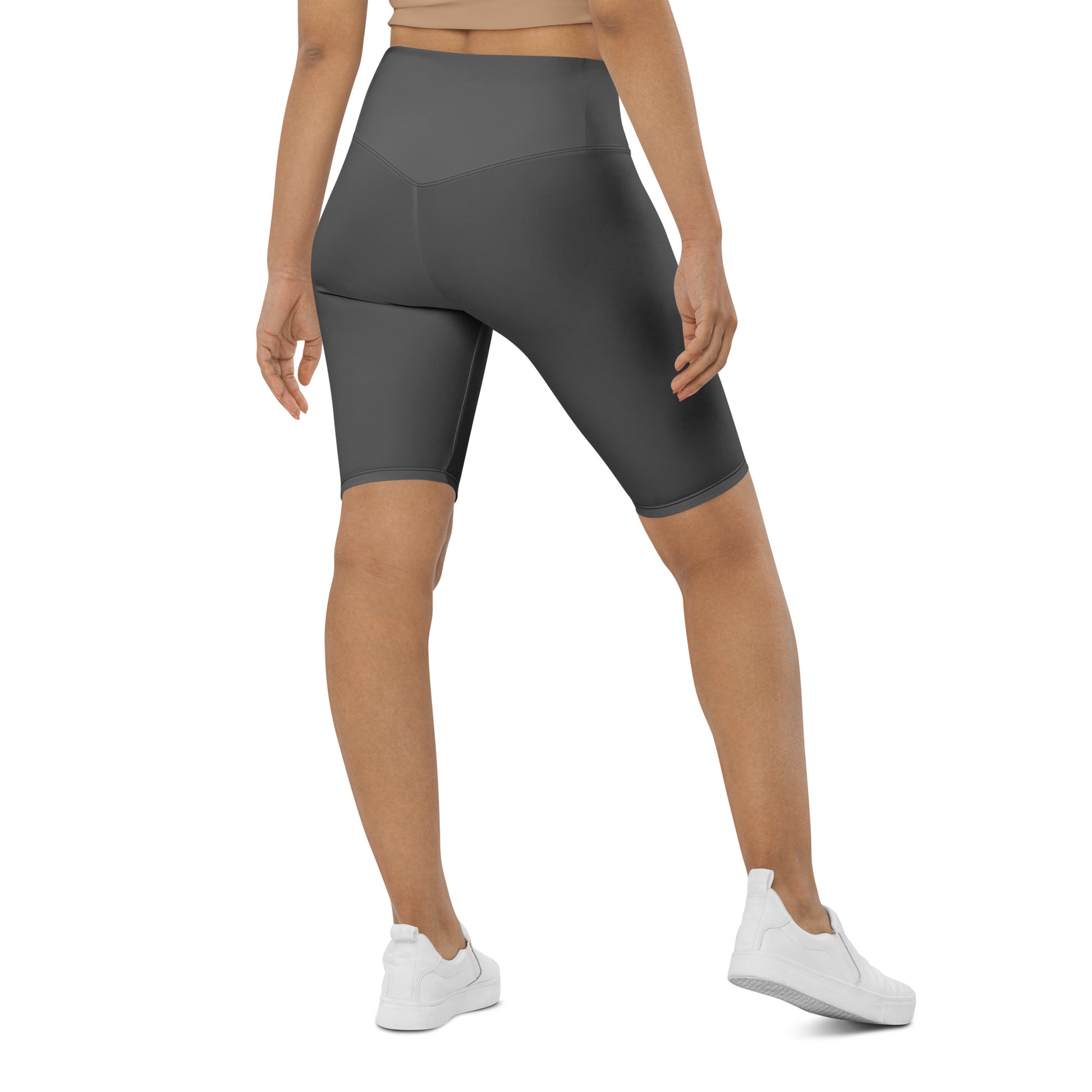 Grey High-Rise Biker Shorts - Activewear Well