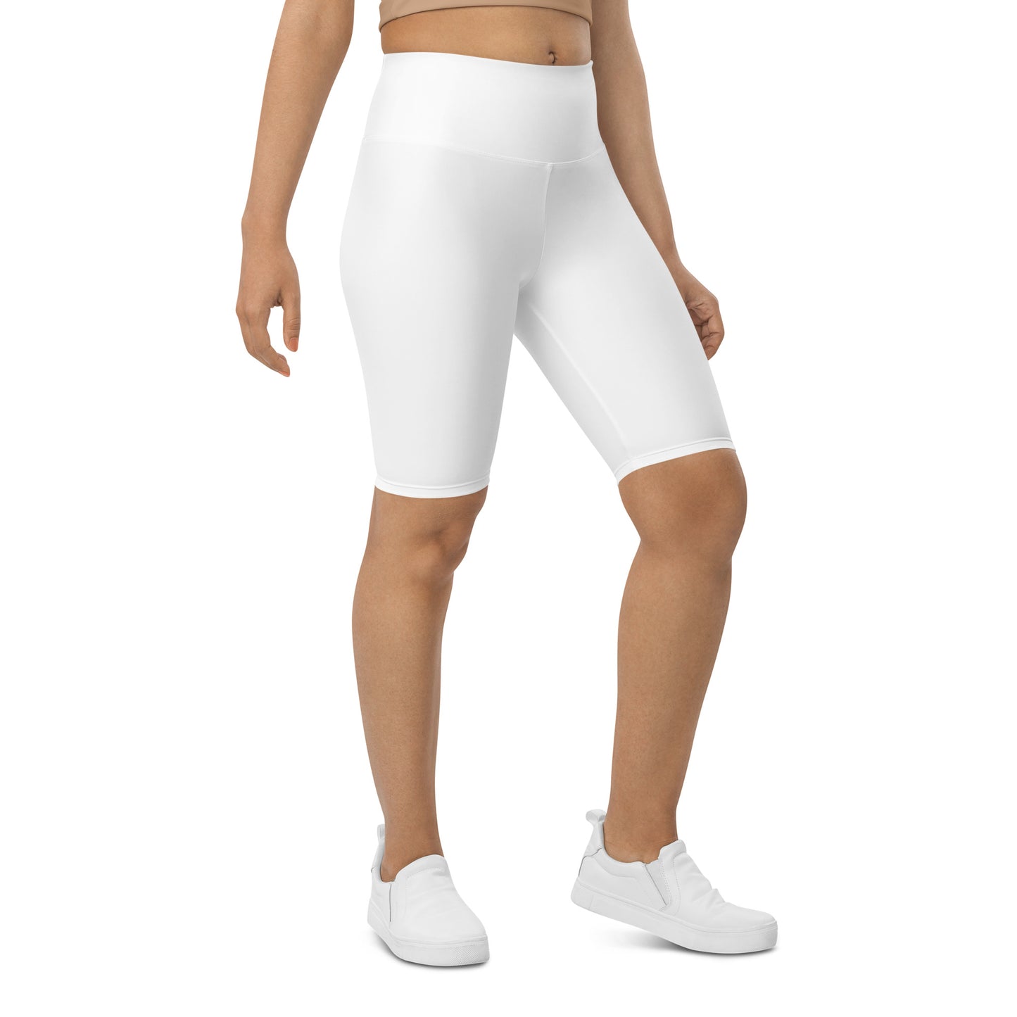 White High-Rise Biker Shorts - Activewear Well