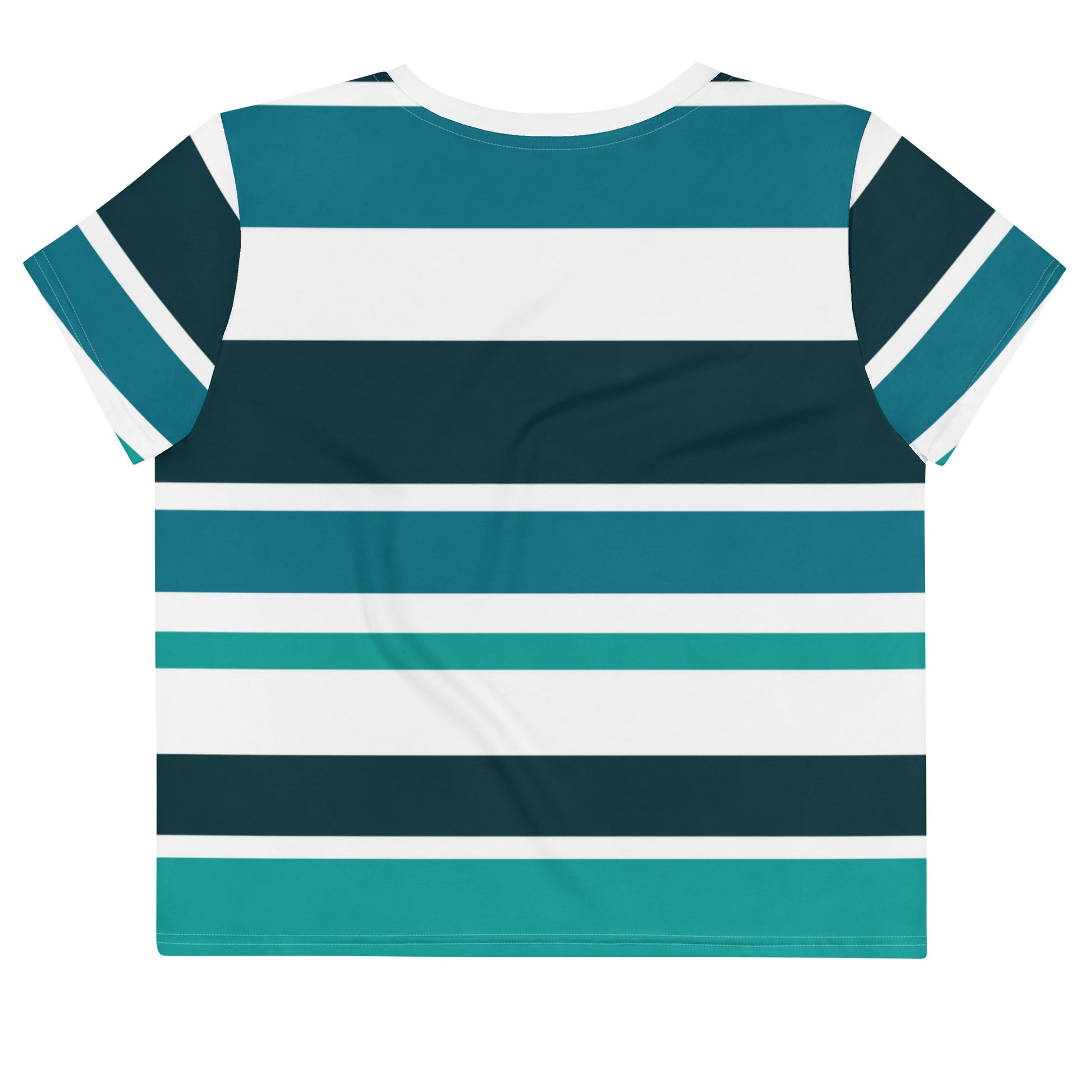 Women's Green Striped Crop Tee - Activewear Well