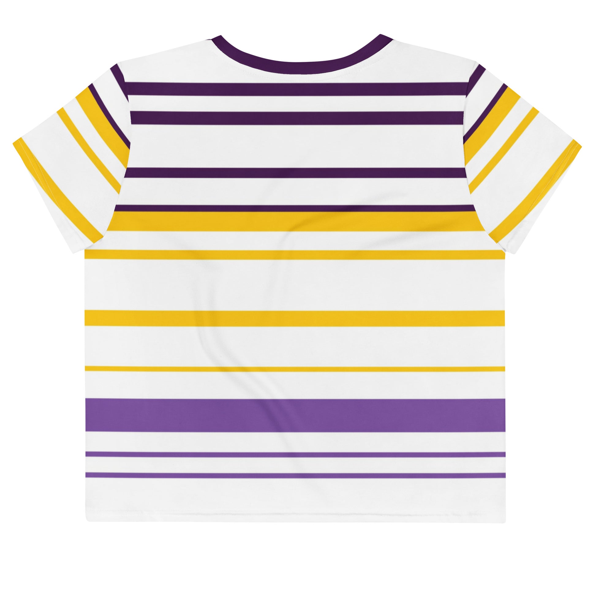 Women's Yellow Striped Crop Tee - Activewear Well