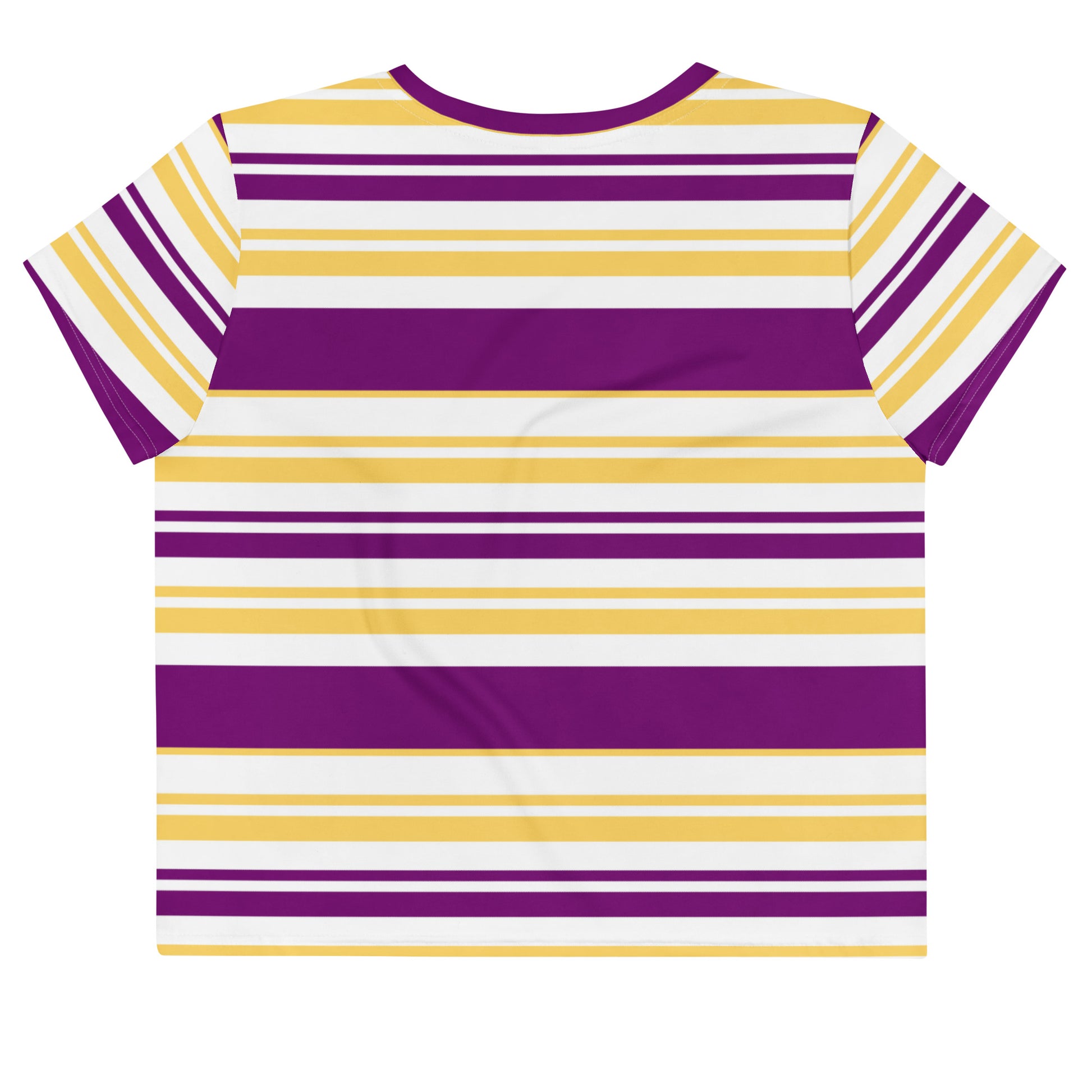 Women's Purple Striped Crop Tee - Activewear Well