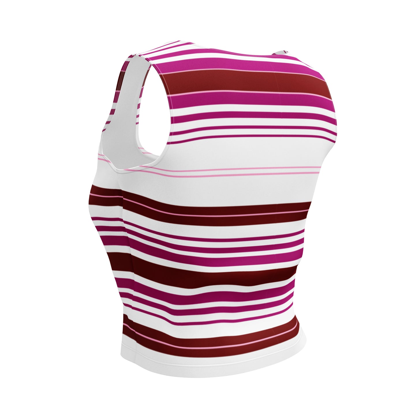 Women's Purple Striped Crop Top - Activewear Well