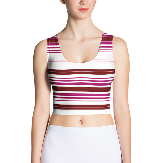 Women's Purple Striped Crop Top - Activewear Well