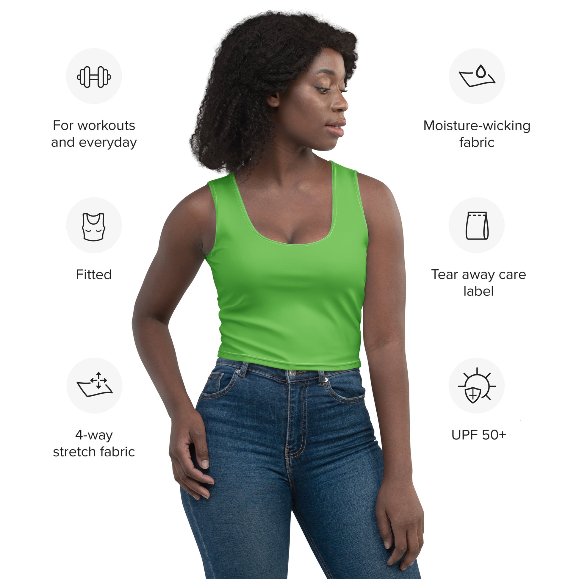 Kelly Green Crop Top - Activewear Well