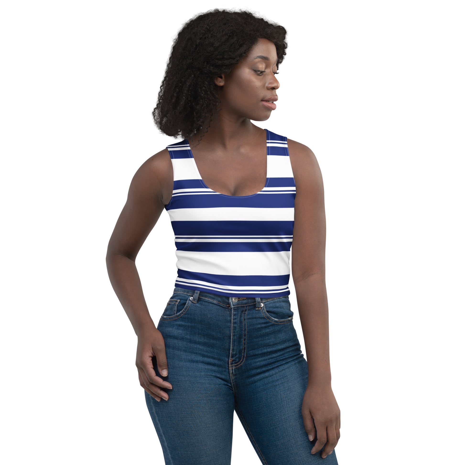 Women's Striped Crop Top - Activewear Well