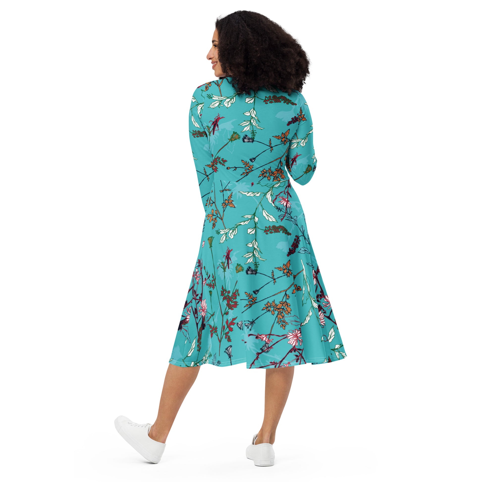 Hailey Long Sleeve Midi Dress - Activewear Well