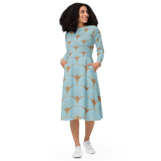Sophia Long Sleeve Midi Dress - Activewear Well