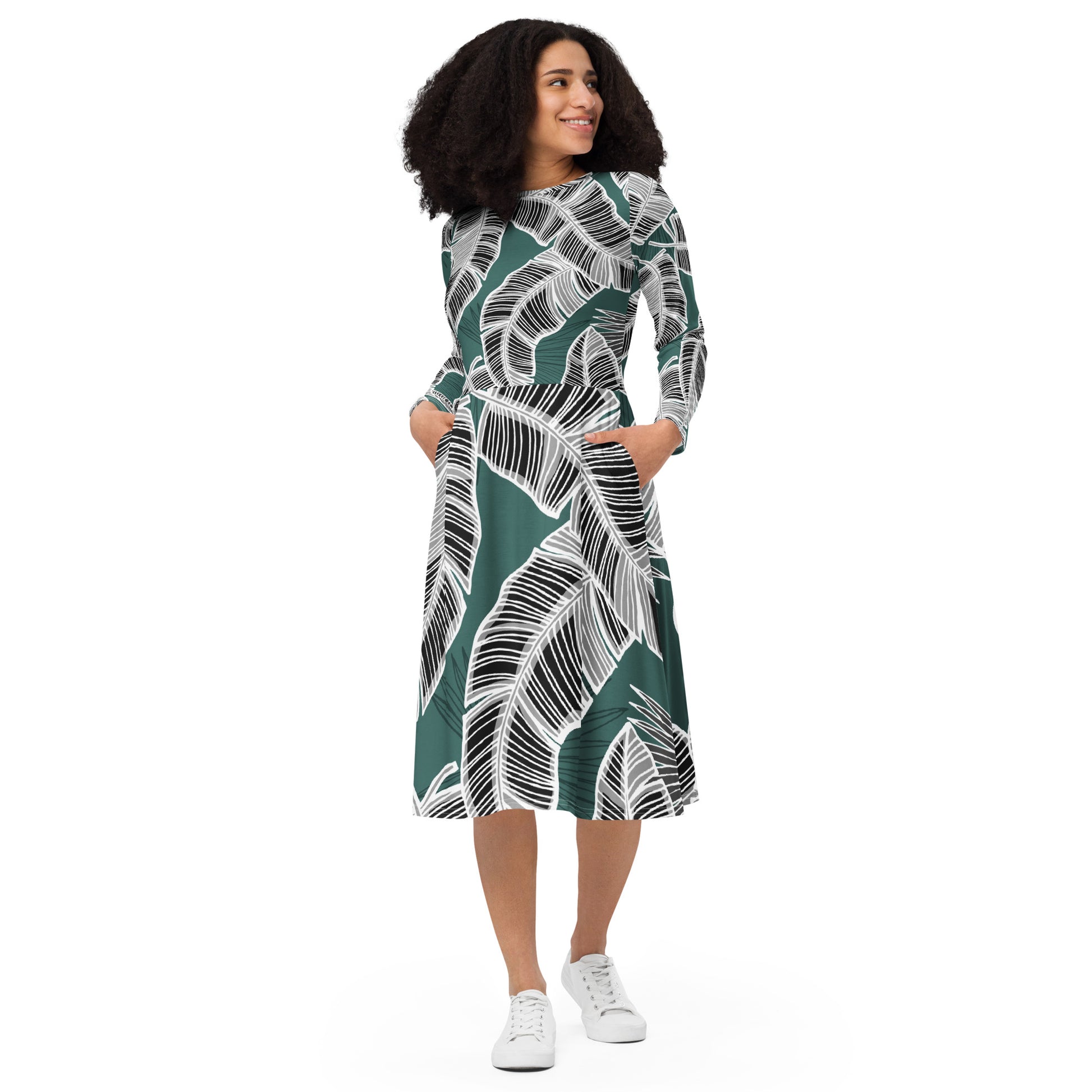 Olivia Long Sleeve Midi Dress - Activewear Well