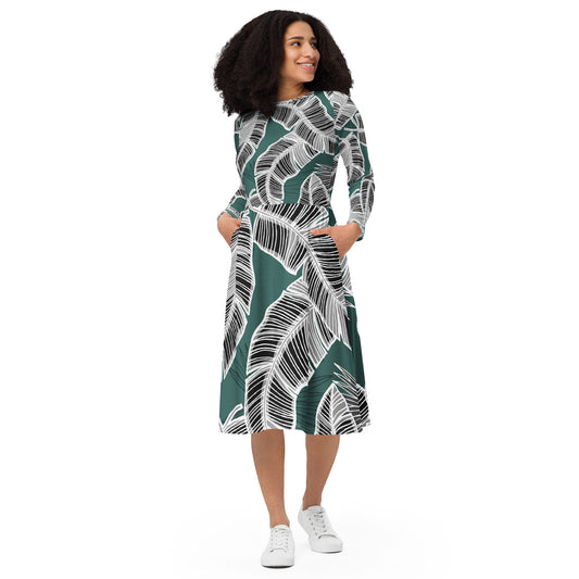 Olivia Long Sleeve Midi Dress - Activewear Well