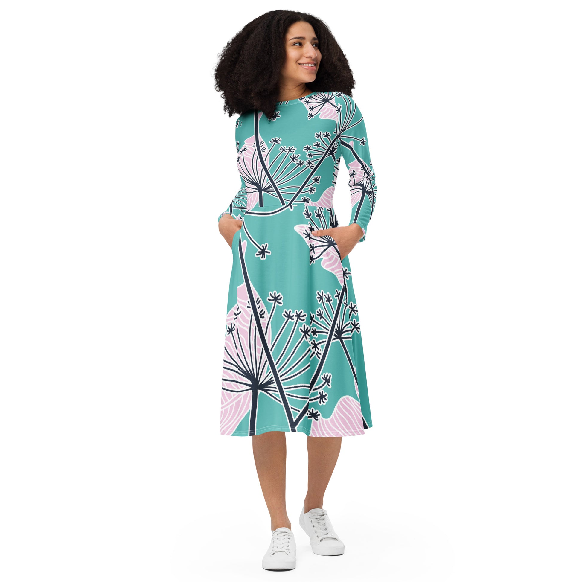 Amalia Long Sleeve Midi Dress - Activewear Well