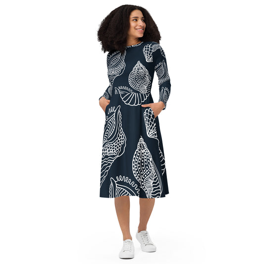 Charlotte Long Sleeve Midi Dress - Activewear Well