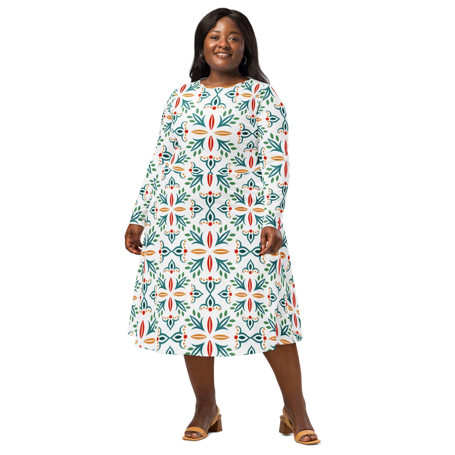 Ava Long Sleeve Midi Dress - Activewear Well