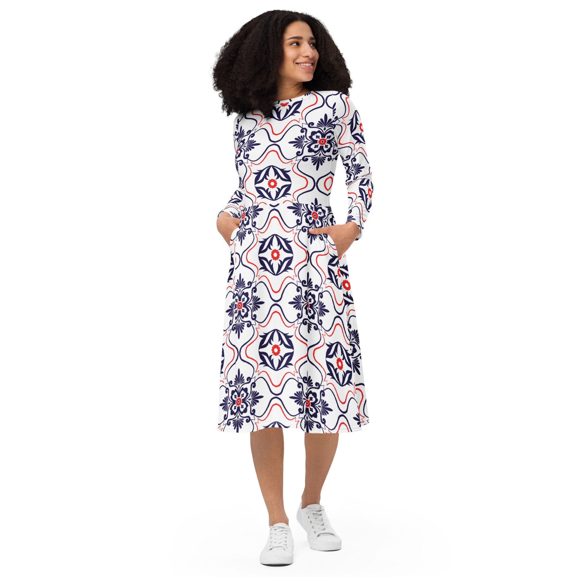 Lana Long Sleeve Midi Dress - Activewear Well