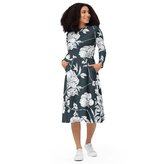 Ruby Long Sleeve Midi Dress - Activewear Well