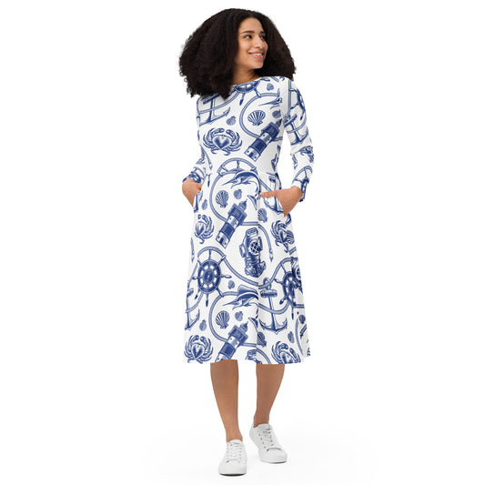 Ariana Long Sleeve Midi Dress - Activewear Well