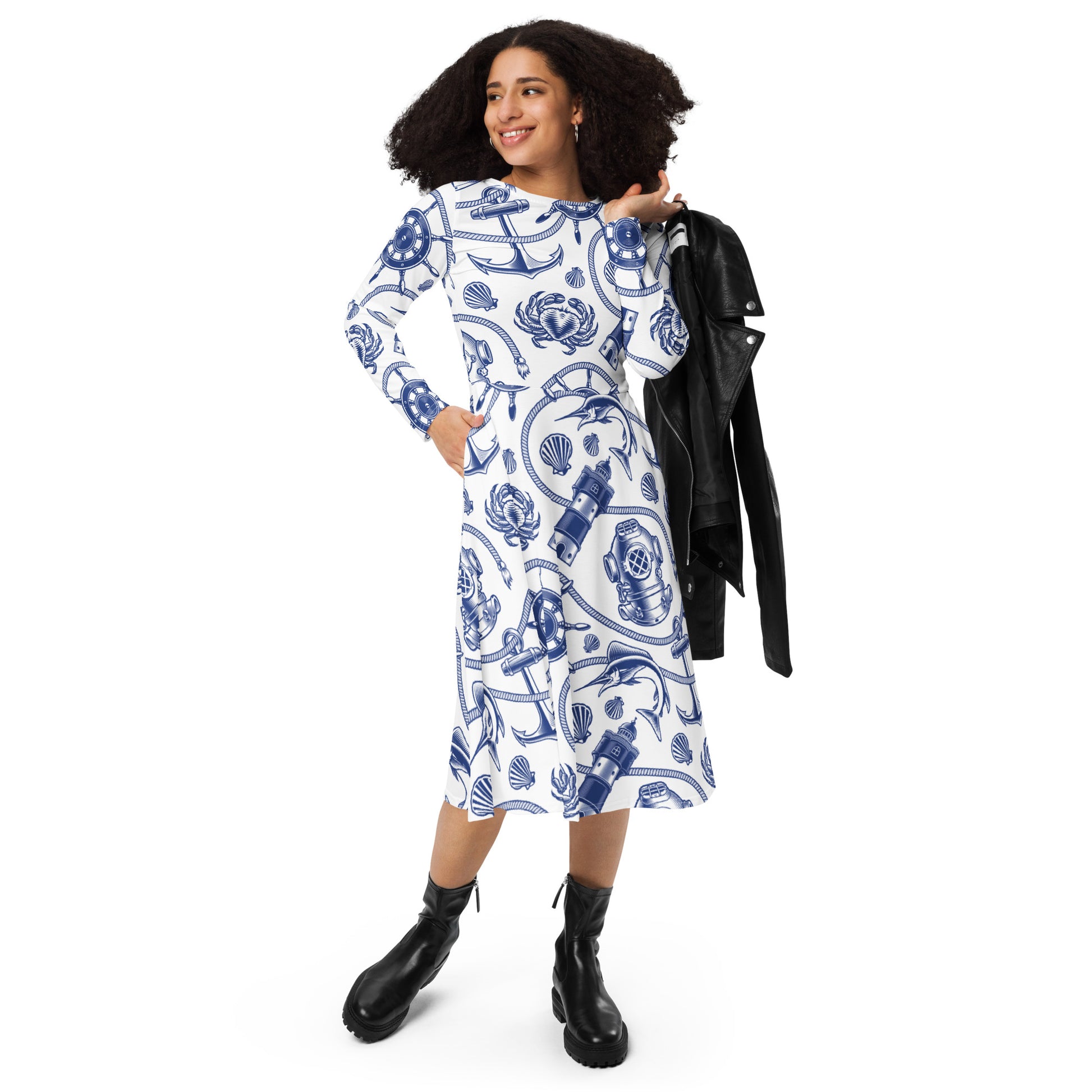 Ariana Long Sleeve Midi Dress - Activewear Well
