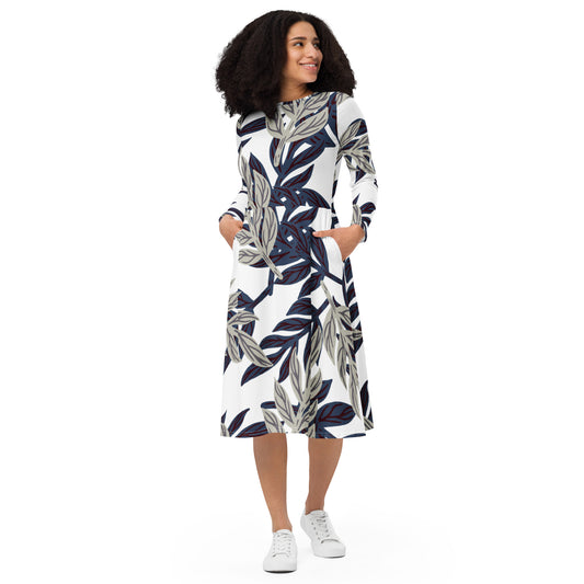 Ashley Long Sleeve Midi Dress - Activewear Well