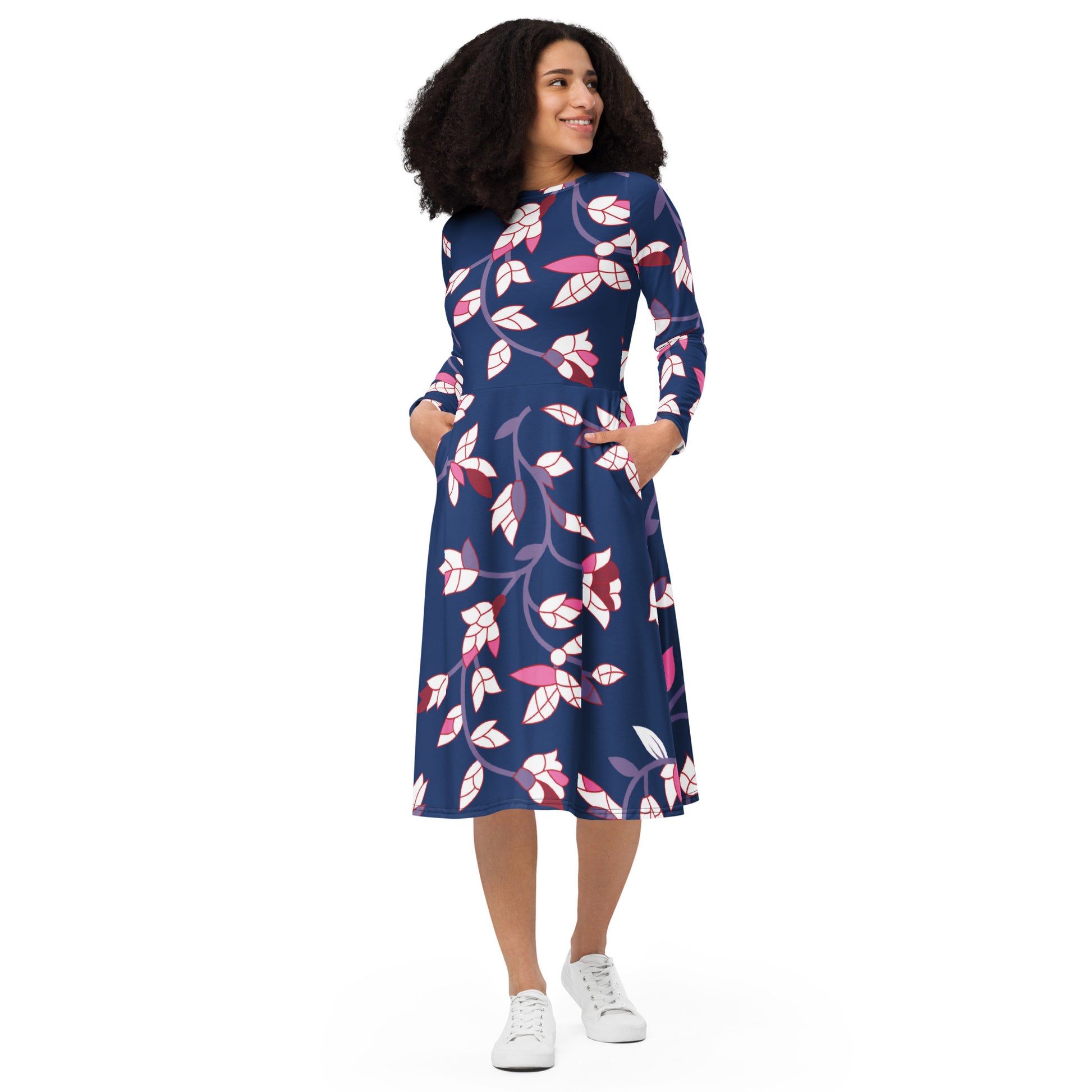 Kelly Long Sleeve Midi Dress Activewear Well Kelly Long Sleeve Midi Dress Activewear Well