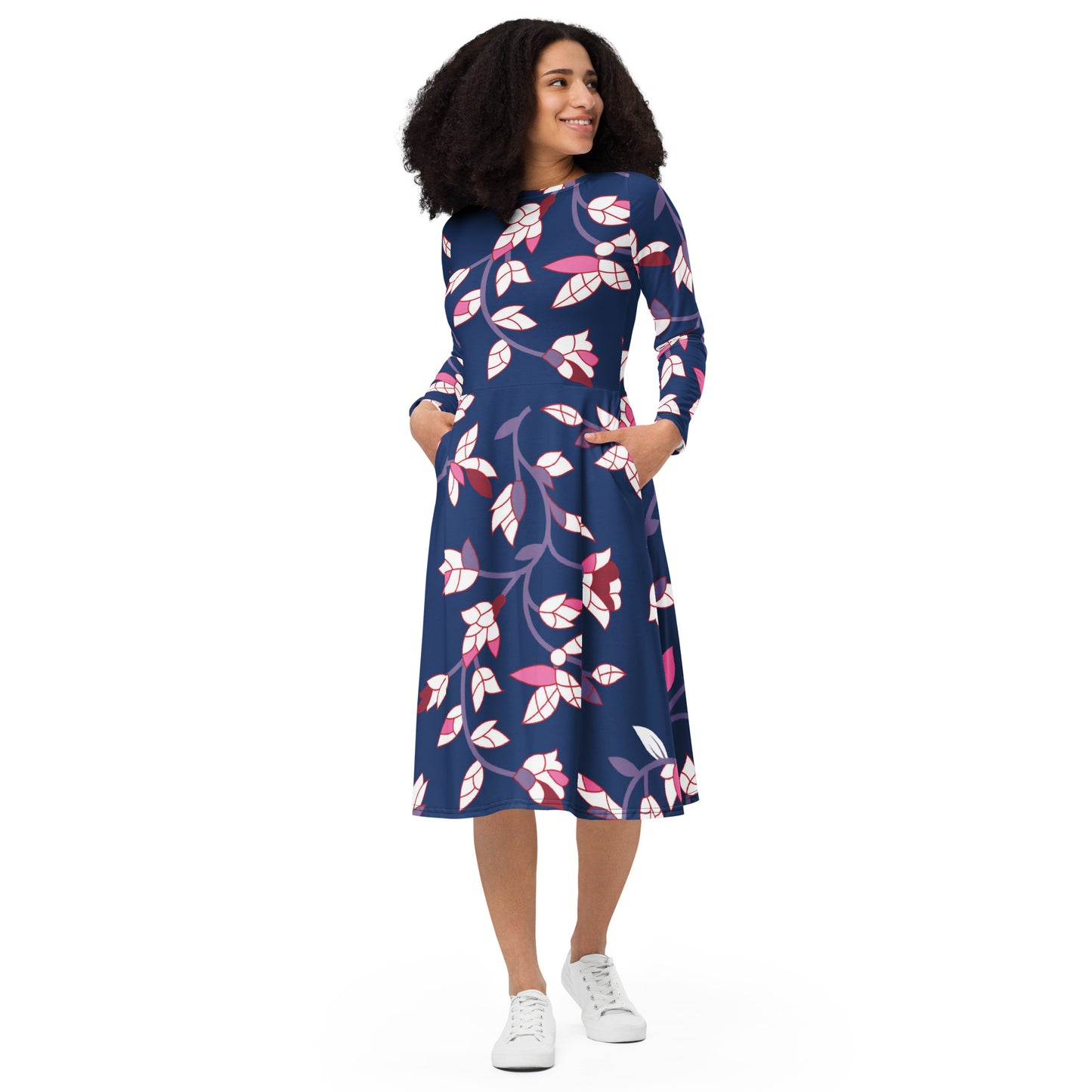 Kelly Long Sleeve Midi Dress - Activewear Well