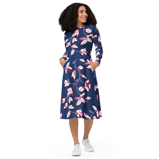 Kelly Long Sleeve Midi Dress - Activewear Well