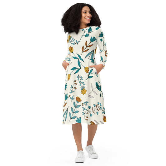 Tricia Long Sleeve Midi Dress - Activewear Well